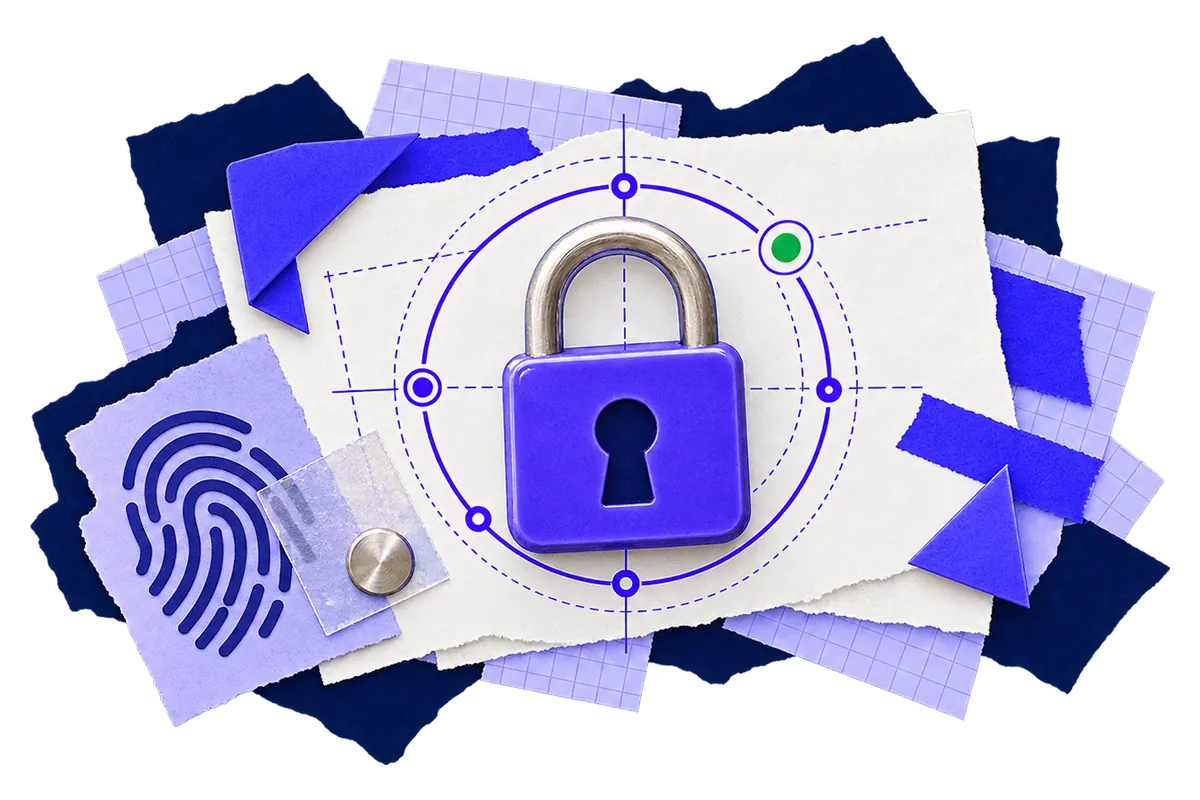 Domain security collage with two-factor sign-in and a locked, protected domain account