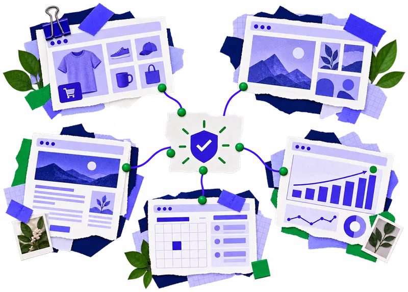 Many different websites all hosted and kept online by ResellerSpace