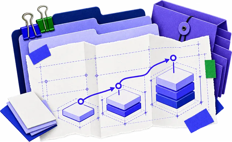 Hosting plans stepping up as a website grows, with room to scale