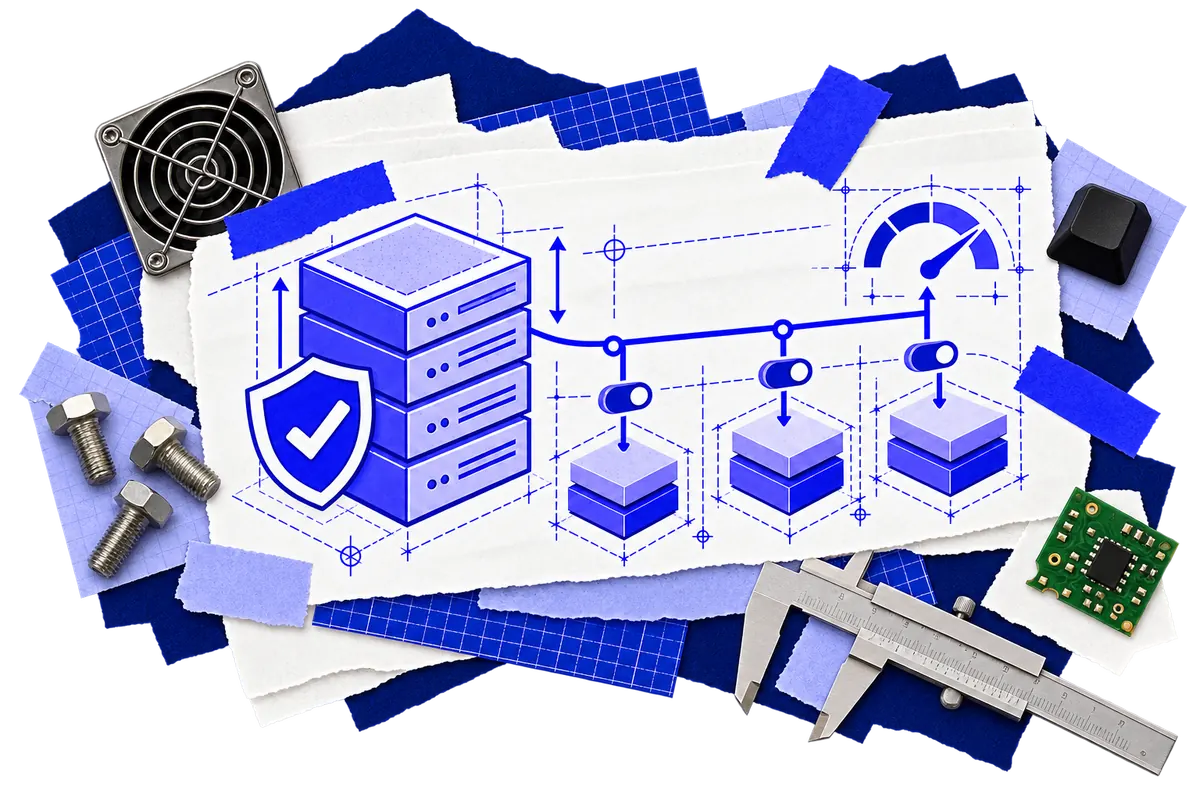 VPS hosting collage with a private server and dedicated resources